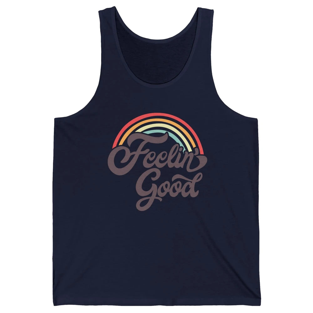 Retro Rainbow Feeling Good Hippie Summer Vintage Positive Unisex Jersey Tank