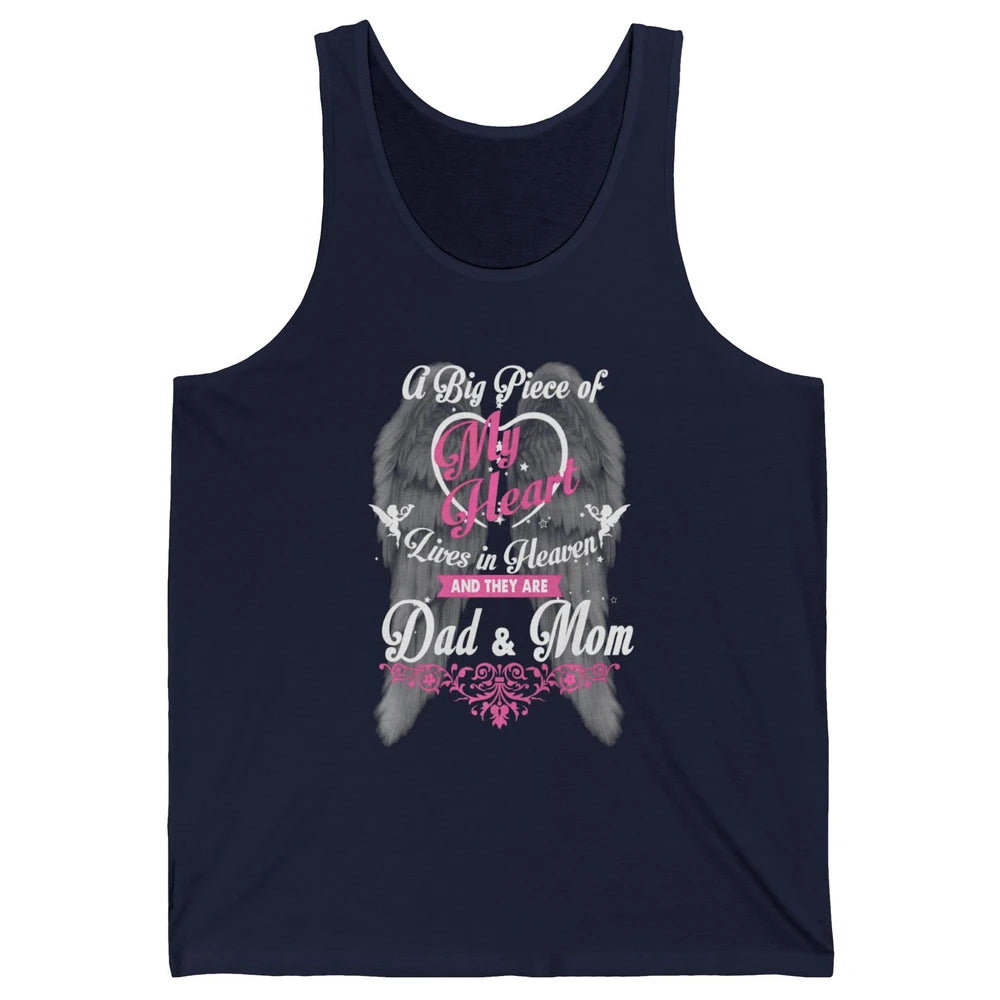Parents Heaven Dad And Mom In Heaven Angel Wings Guardian Unisex Jersey Tank