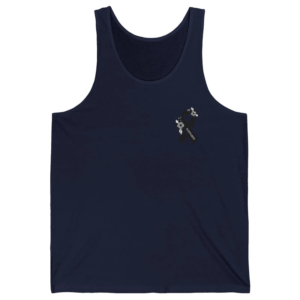 Narcolepsy Awareness Floral Black Ribbon Narcolepsy Support Unisex Jersey Tank