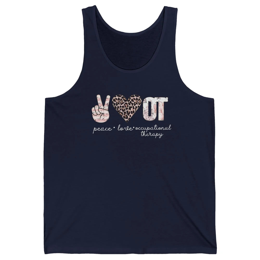 Retro Occupational Therapist Peace Love Occupational Therapy Unisex Jersey Tank