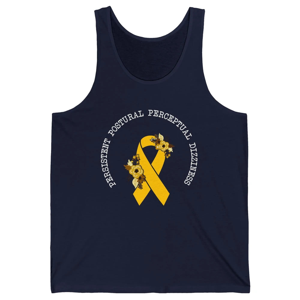 Persistent Postural-perceptual Dizziness PPPD Yellow Ribbon Unisex Jersey Tank
