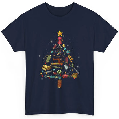 Merry Christmas Sewing Yarn Quilting Xmas Tree Sew Machine Classic Unisex T-Shirt