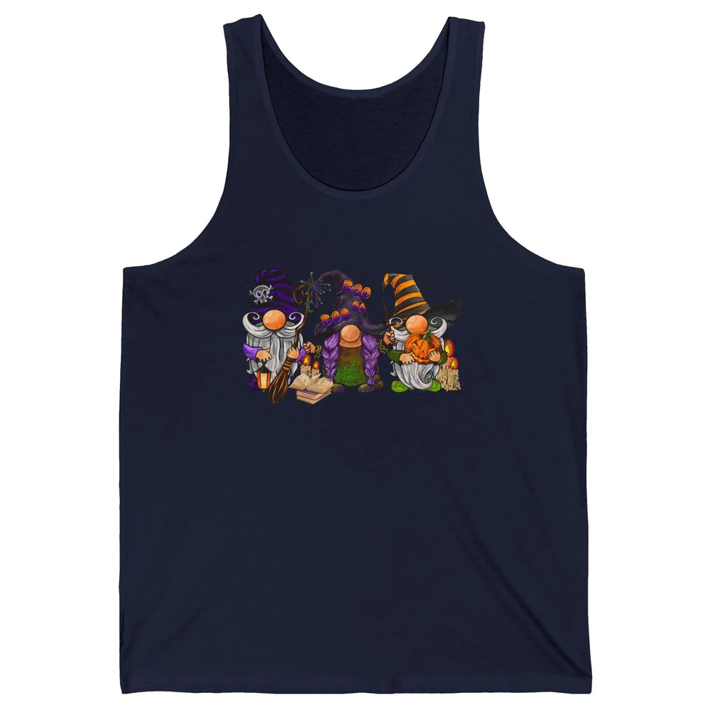 Retro Gnomes Witch Halloween Witchy Gnomies Horror Hallows Unisex Jersey Tank