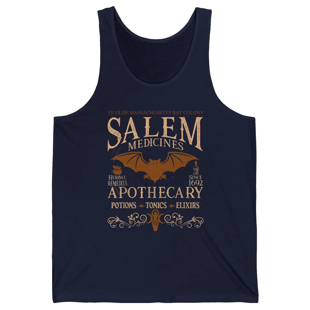 Retro Salem Apothecary Halloween Night Salem Witches 1692 Unisex Jersey Tank