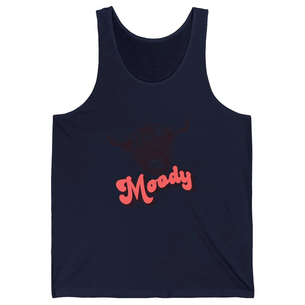 Retro Highland Heifer Moody Southern Cow Head Western Heifer Unisex Jersey Tank