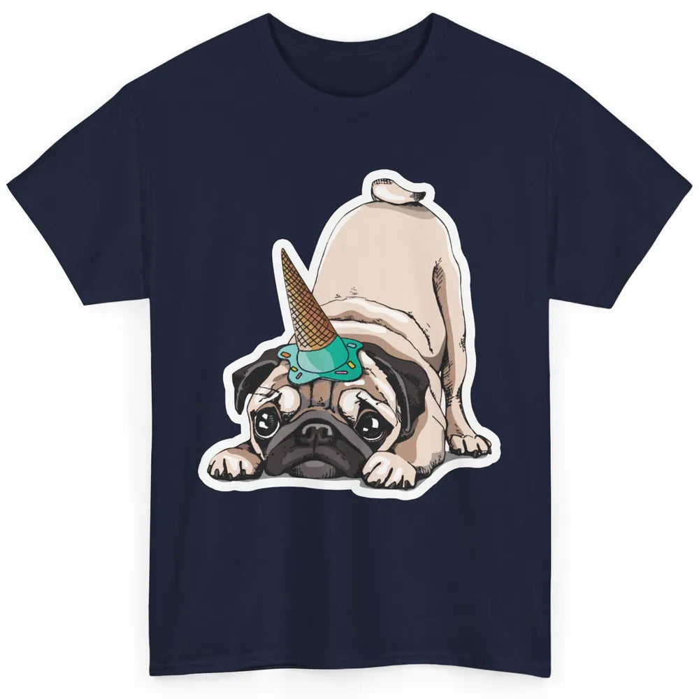 Puppy Pugs Funny Unicorn Pug Dog Lovers Gift Cute Pug Dog Classic Unisex T-Shirt