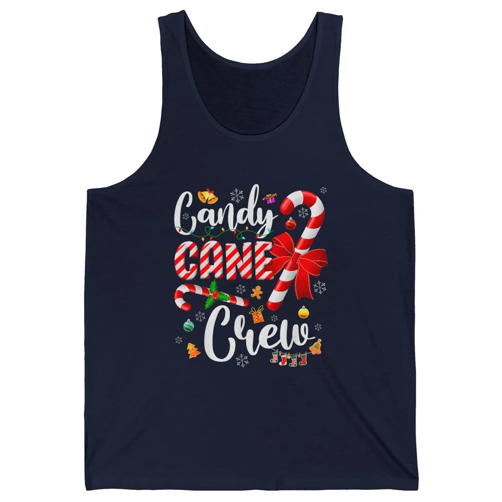 Merry Christmas Sweet Candy Cane Crew Xmas Tree Lights Santa Unisex Jersey Tank