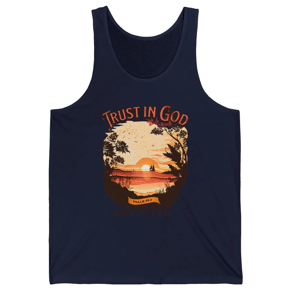 Retro Christian Boho Church Nature Trust In God Have No Fear Unisex Jersey Tank