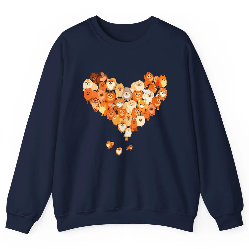 Pomeranian Heart Cute Pomeranian Dog Lovers Gift My Pet Love Unisex Crewneck Sweatshirt