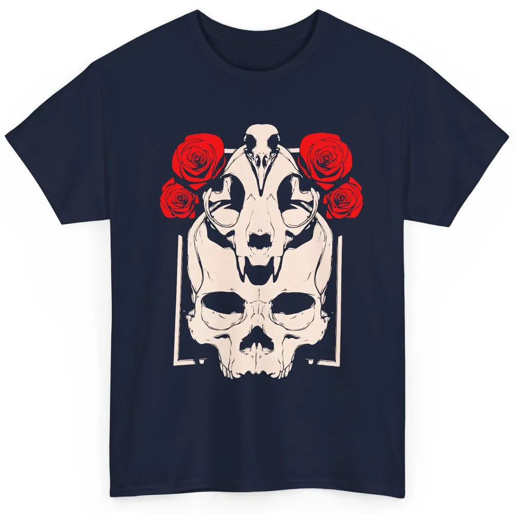 Mystical Skulls Gothic Witch Floral Grunge Magic Occult Edgy Classic Unisex T-Shirt