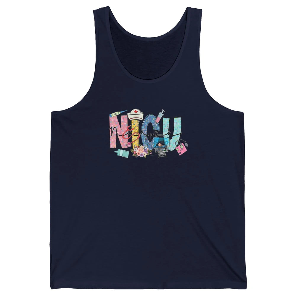 Nicu Nurse Registered Therapist Nursing Floral Leopard Care Unisex Jersey Tank