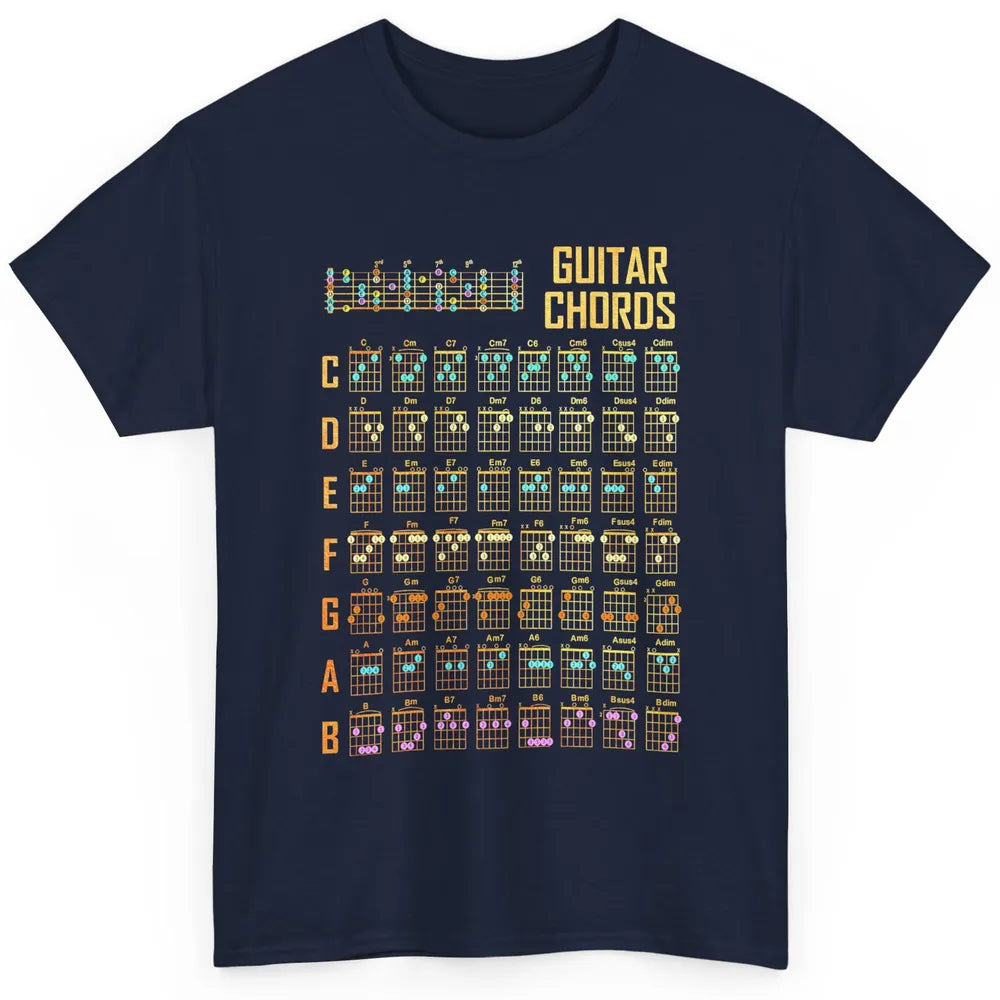 Music Art Guitar Chords Retro Guitarist Play Guitar Musician Classic Unisex T-Shirt