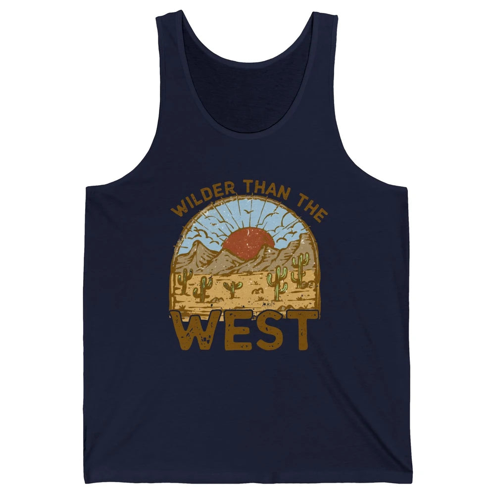 Retro Desert Sunrise Wilder Than The West Western Country Unisex Jersey Tank