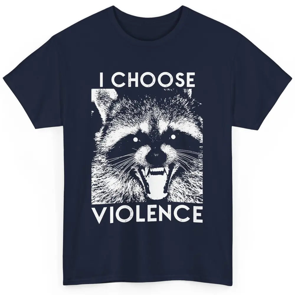 Funny Raccoon Disobey I Choose Violence Sarcastic Raccoon Classic Unisex T-Shirt