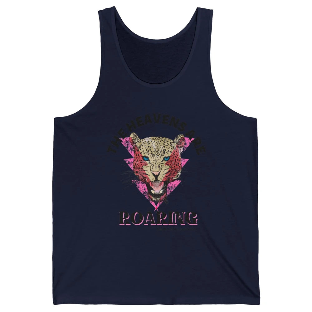 Retro Lion Heavens Are Roaring Bible Lightning Bolt Leopard Unisex Jersey Tank