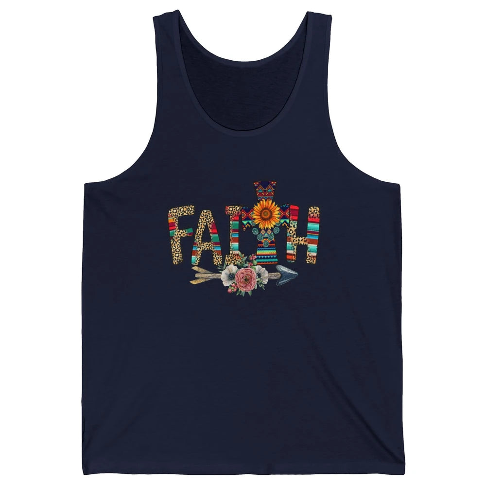 Leopard Serape Faith Religious Western Country Christian God Unisex Jersey Tank