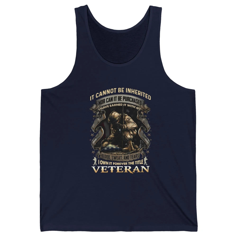 Proud American Veteran It Can't Be Heritated US Soldier Gift Unisex Jersey Tank