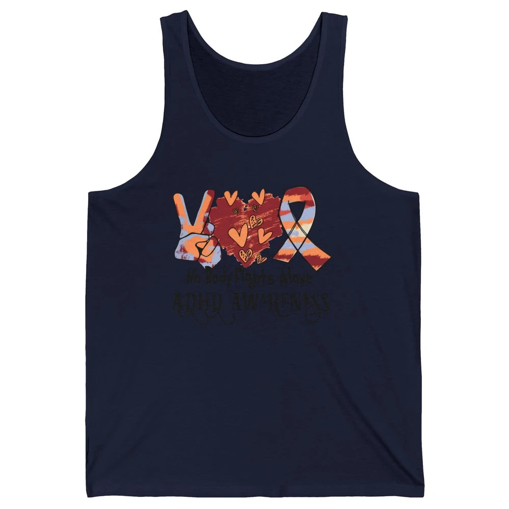 ADHD Awareness Nobody Fights Alone Support ADHD Warrior Unisex Jersey Tank