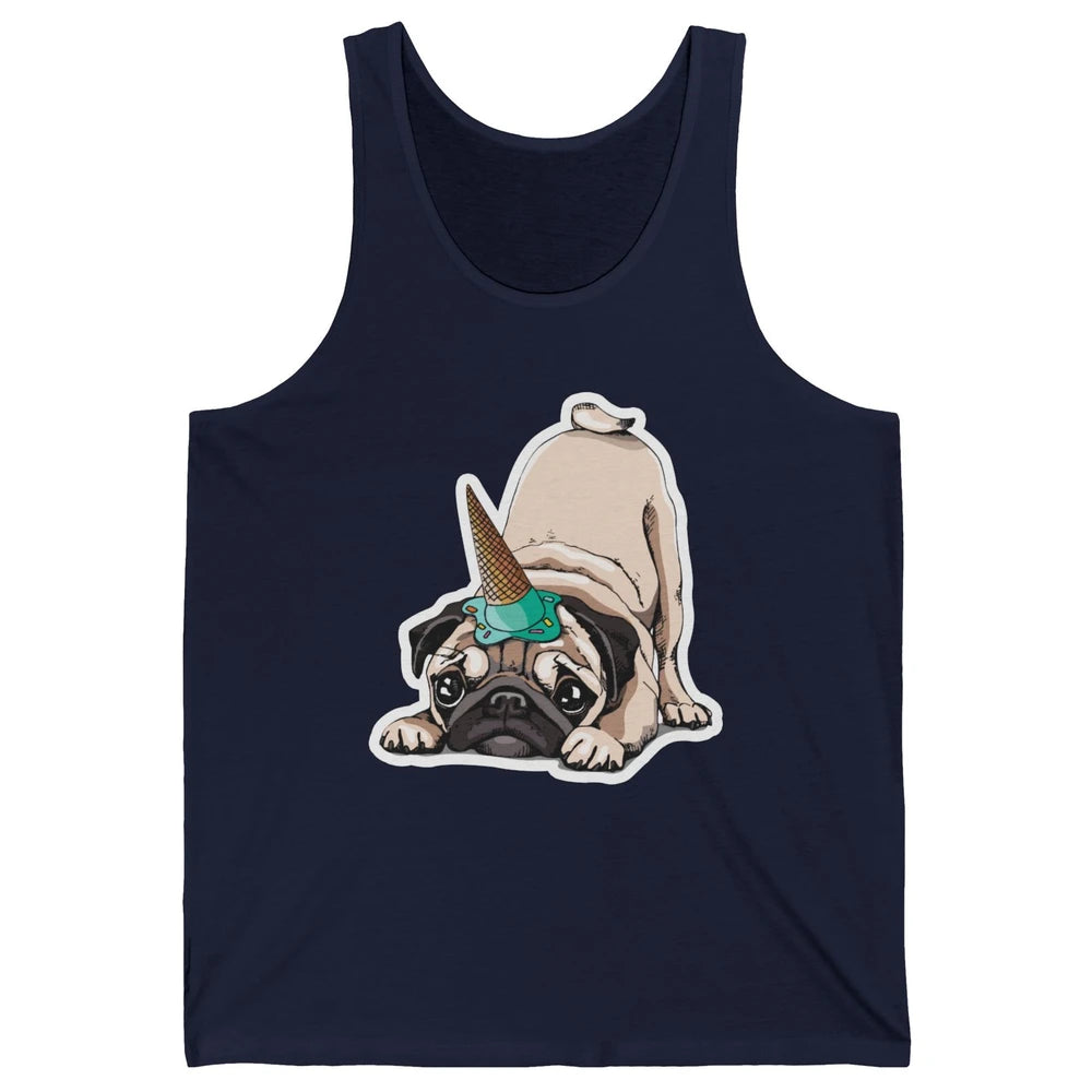 Puppy Pugs Funny Unicorn Pug Dog Lovers Gift Cute Pug Dog Unisex Jersey Tank