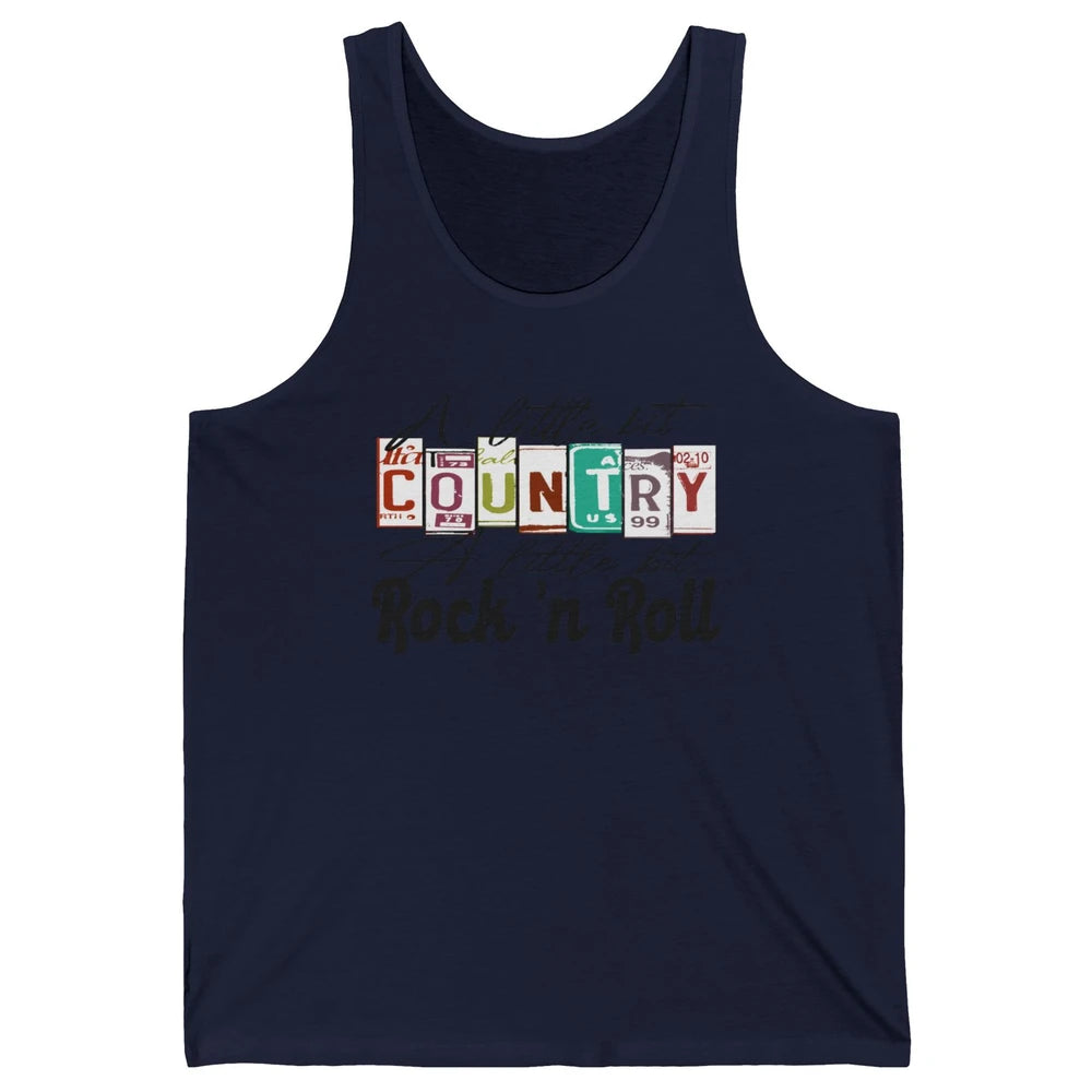 Retro A Little Bit Country A Little Bit Rock n Roll Western Unisex Jersey Tank