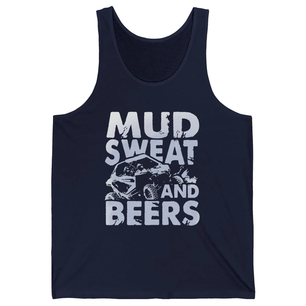 Retro Mud Sweat And Beers UTV ATV Rider 4 Wheel SXS Offroad Unisex Jersey Tank