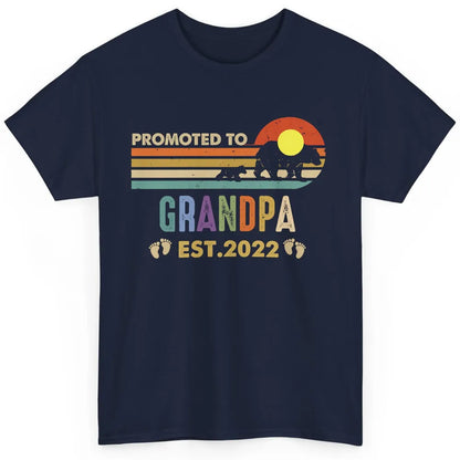 Retro Bear Sunset Promoted To Grandpa Est 2022 Grandpa Gift Classic Unisex T-Shirt