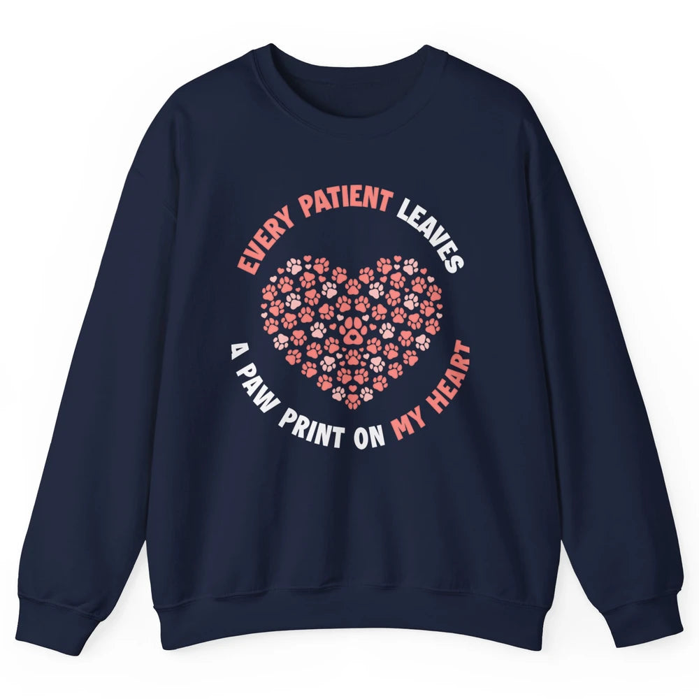 Patient Leaves Paw Heart Veterinarian Love Vet Tech Animal Unisex Crewneck Sweatshirt