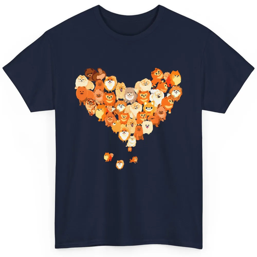 Pomeranian Heart Cute Pomeranian Dog Lovers Gift My Pet Love Classic Unisex T-Shirt