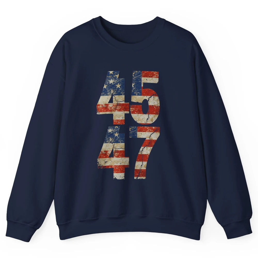 Retro 45 47 Vote Donald Trump Save America Again Republican Unisex Crewneck Sweatshirt