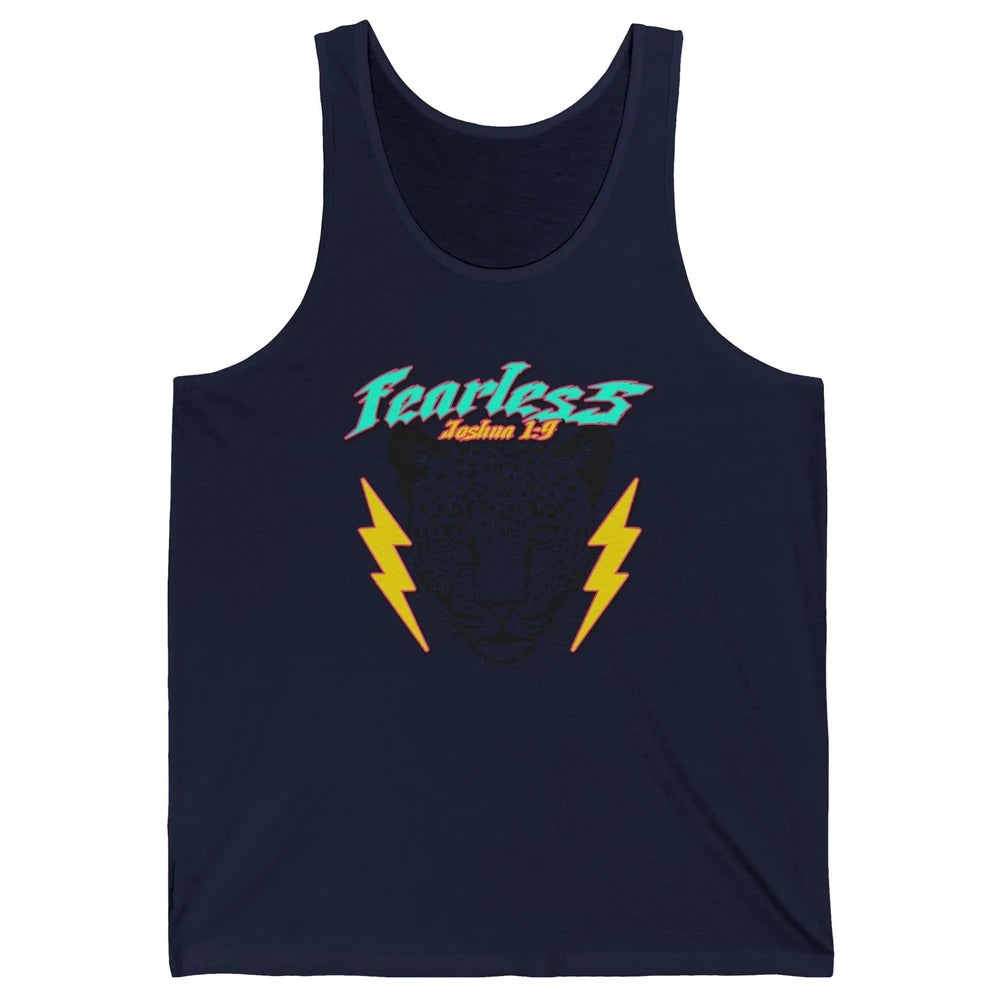 Christian Cheetah Fearless Bible Lightning Bolt Religious Unisex Jersey Tank