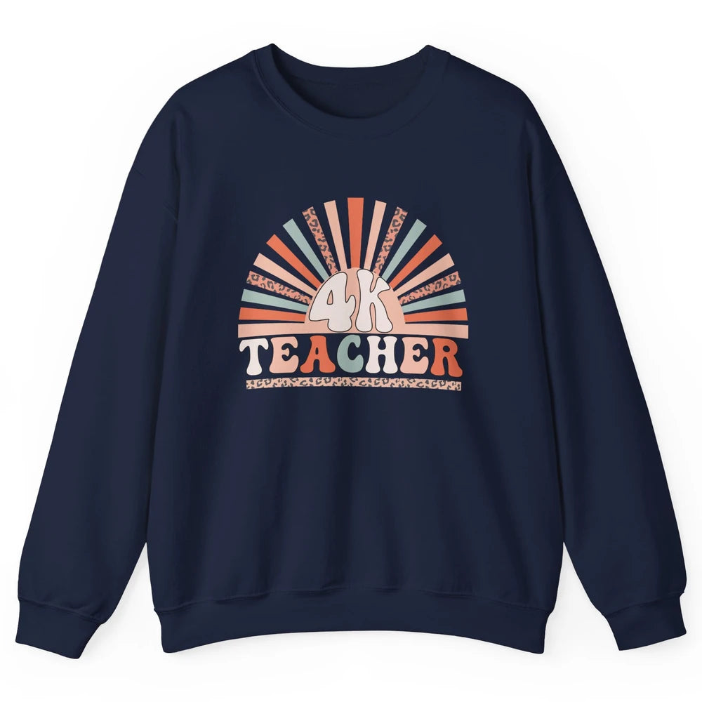 Retro 4k Teacher Kindergarten Back to School Pre-K Teacher Unisex Crewneck Sweatshirt