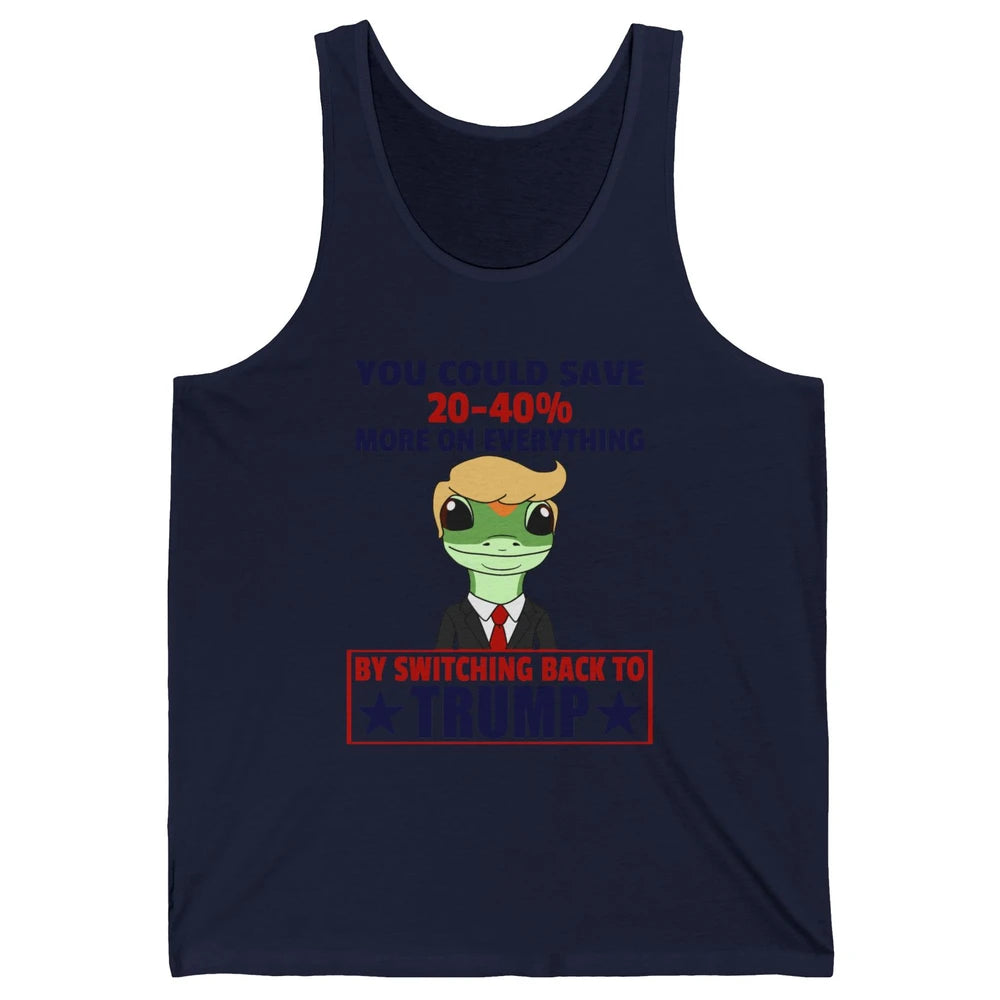Funny Trump Gecko Switch Back To Trump Save More Republican Unisex Jersey Tank