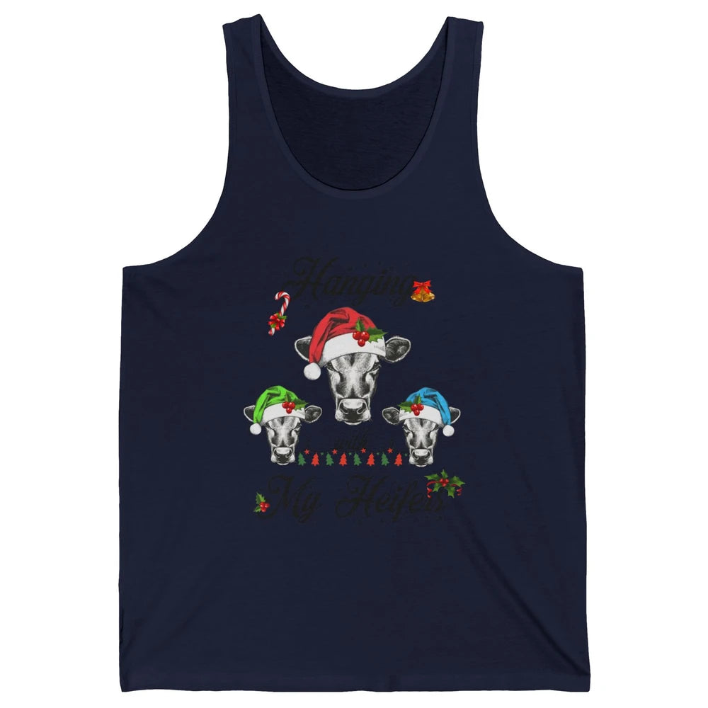 Funny Hanging With My Heifers Santa Heifer Christmas Costume Unisex Jersey Tank