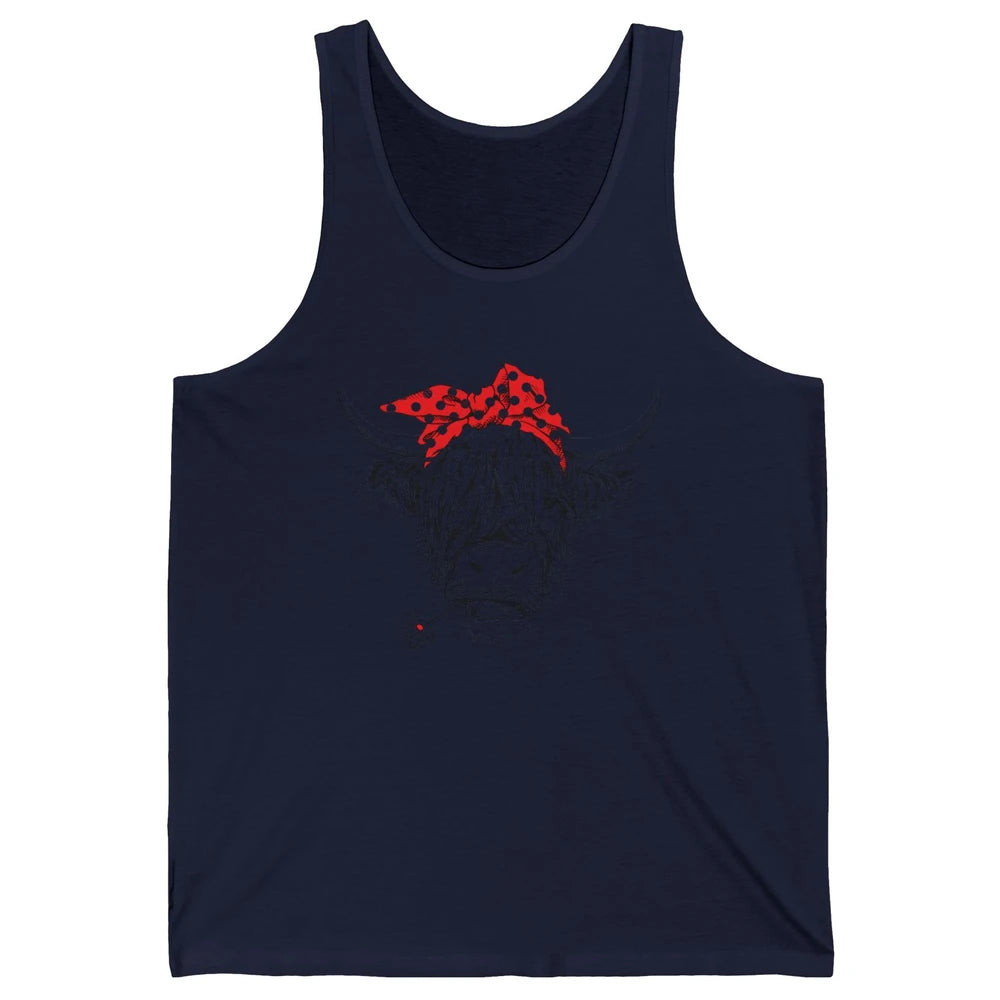 Funny Highland Cow Not Today Heifer Cow Lovers Farmer Gift Unisex Jersey Tank