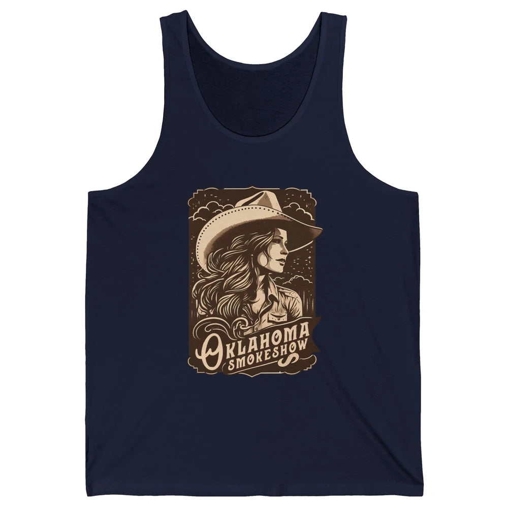 Retro Cowgirl Oklahoma Smokeshow Western Country Small Town Unisex Jersey Tank