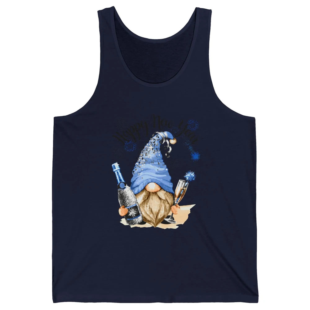 Happy New Year Gnome Champagne New Year Eve Cheer Gnomies Unisex Jersey Tank
