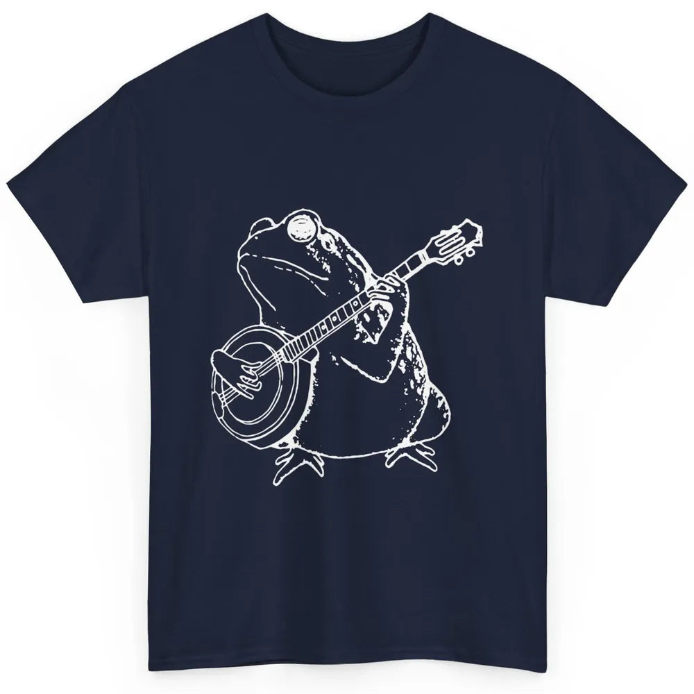 Retro Frog Playing Banjo Musician Banjo Player Music Vintage Classic Unisex T-Shirt