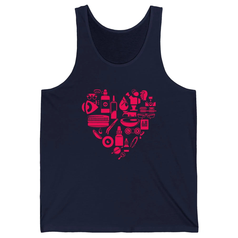 Optometrist Tools Heart Eye Doctor Optician Ophthalmic Tech Unisex Jersey Tank