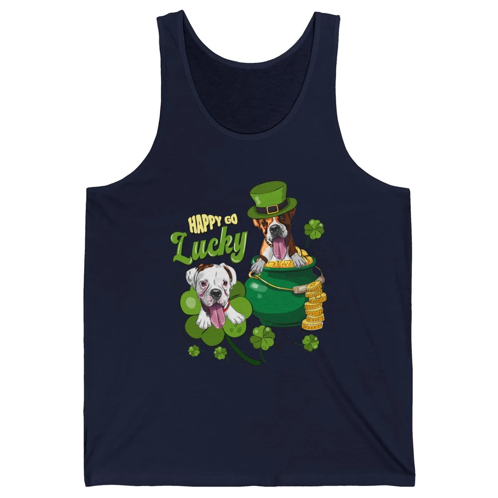 Happy Go Lucky Boxer St Patrick's Day Lucky Boxer Dog Irish Unisex Jersey Tank