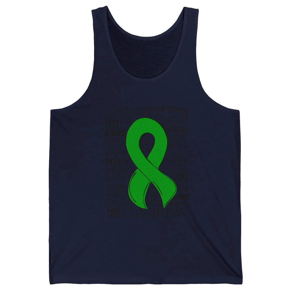 PANS/PANDAS Awareness Floral Green Ribbon Hope Love Cure Unisex Jersey Tank