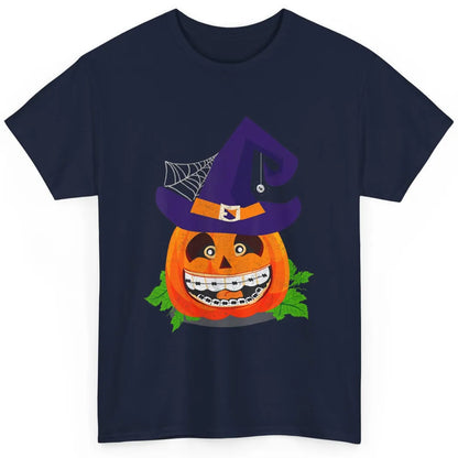 Pumpkin Witch Teeth Braces Dental Dentist Halloween Spooky Classic Unisex T-Shirt