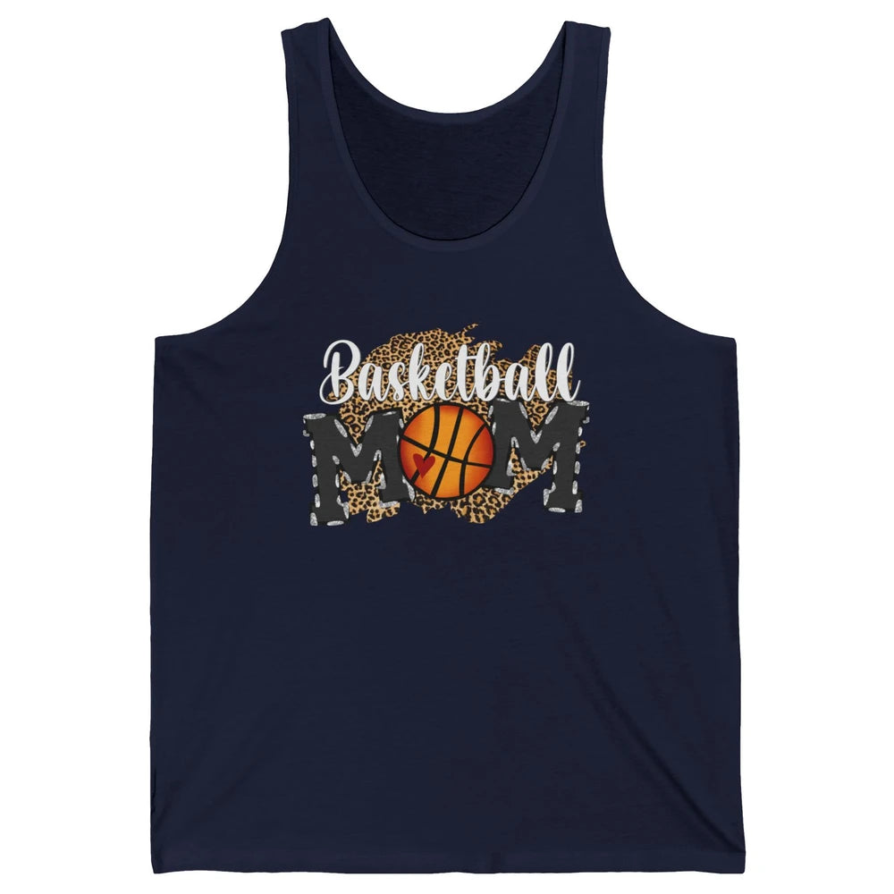 Leopard Basketball Mom Proud Basketball Players Mom Gift Unisex Jersey Tank