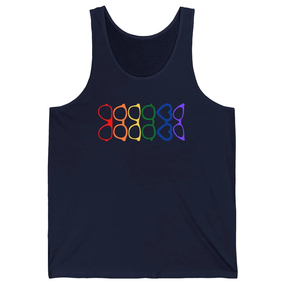 Rainbow Eyeglasses Pride Optometrist Optician Glasses Gift Unisex Jersey Tank