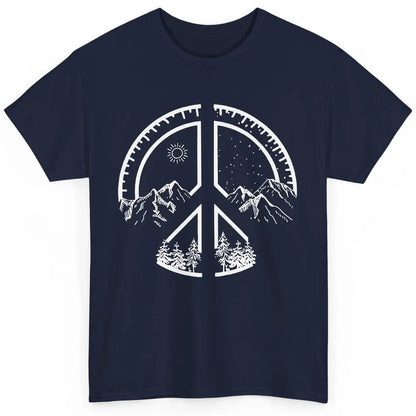 Peace Love Hiking Mountain Hikers Exploring Nature Camping Classic Unisex T-Shirt