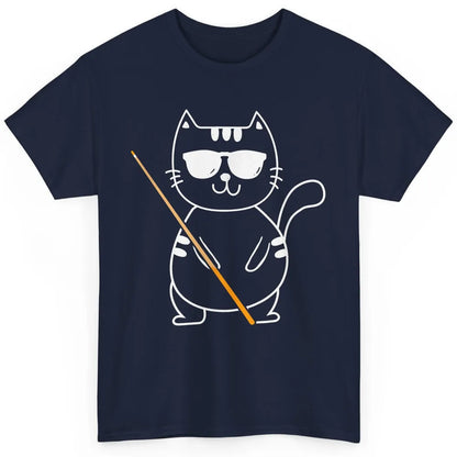 Pool Player Cool Cat Sunglasses Eight Balls Pool Snooker Pun Classic Unisex T-Shirt