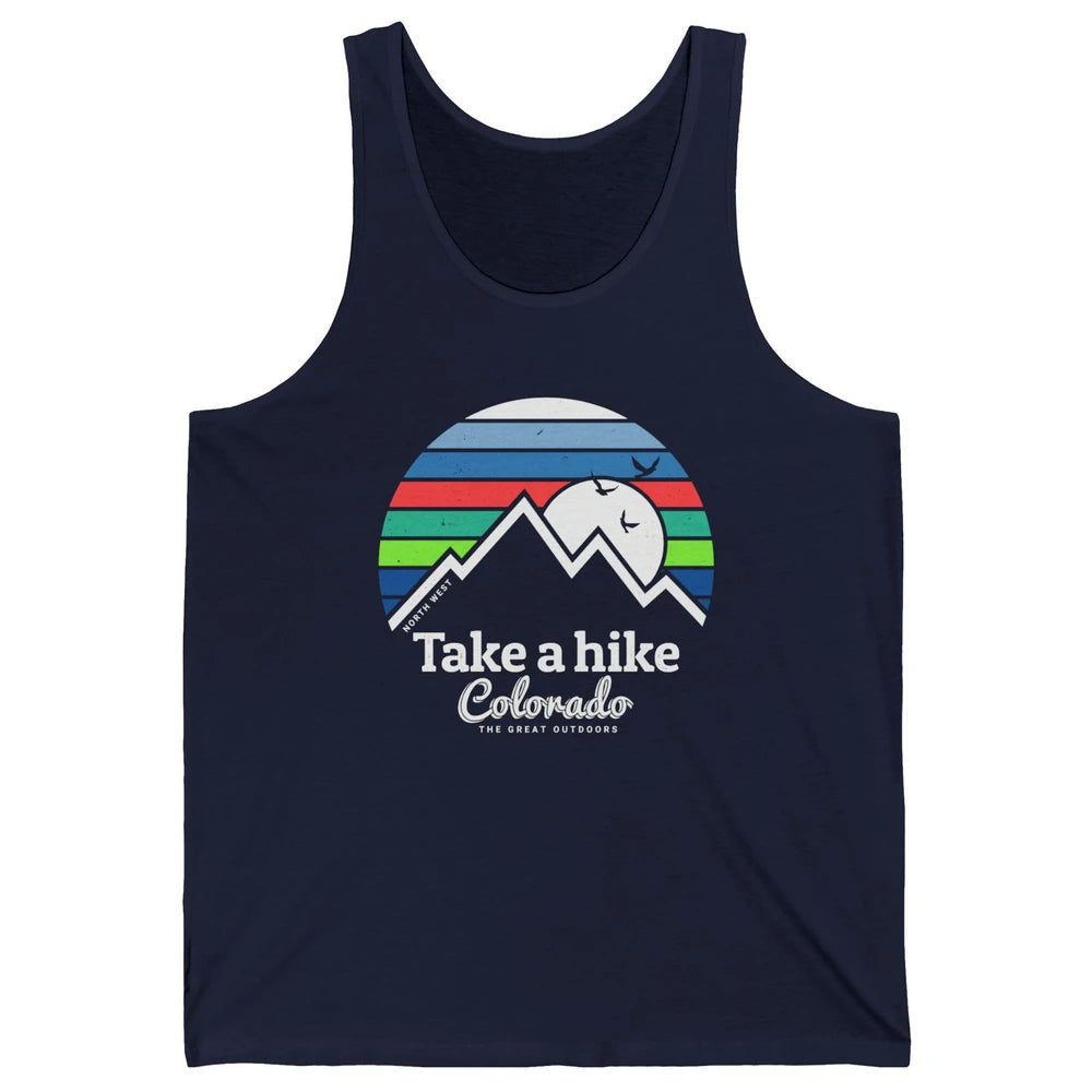 Retro Colorado Mountain Take A Hike The Great Outdoor Hiking Unisex Jersey Tank