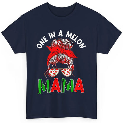 One In A Melon Mama Messy Bun Watermelon Summer Fruit Mother Classic Unisex T-Shirt