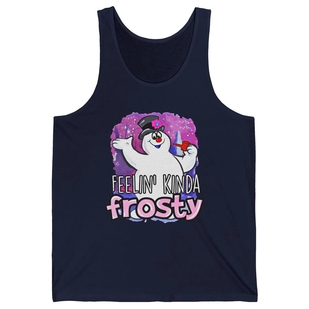 Christmas Snowman Feeling Kinda Frosty Snowflakes Christmas Unisex Jersey Tank