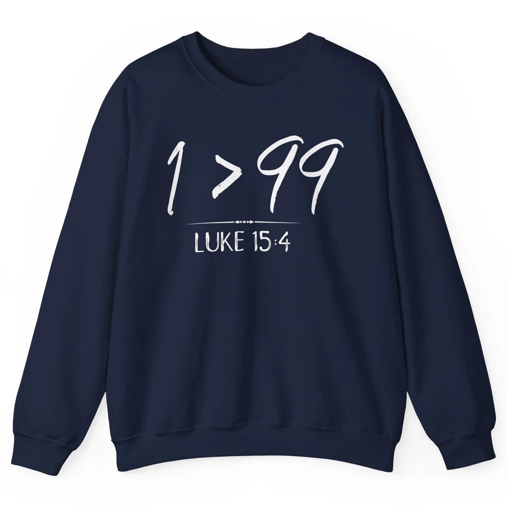 Retro He Left The 99 Rescue Me Christian Jesus Christ Bible Unisex Crewneck Sweatshirt