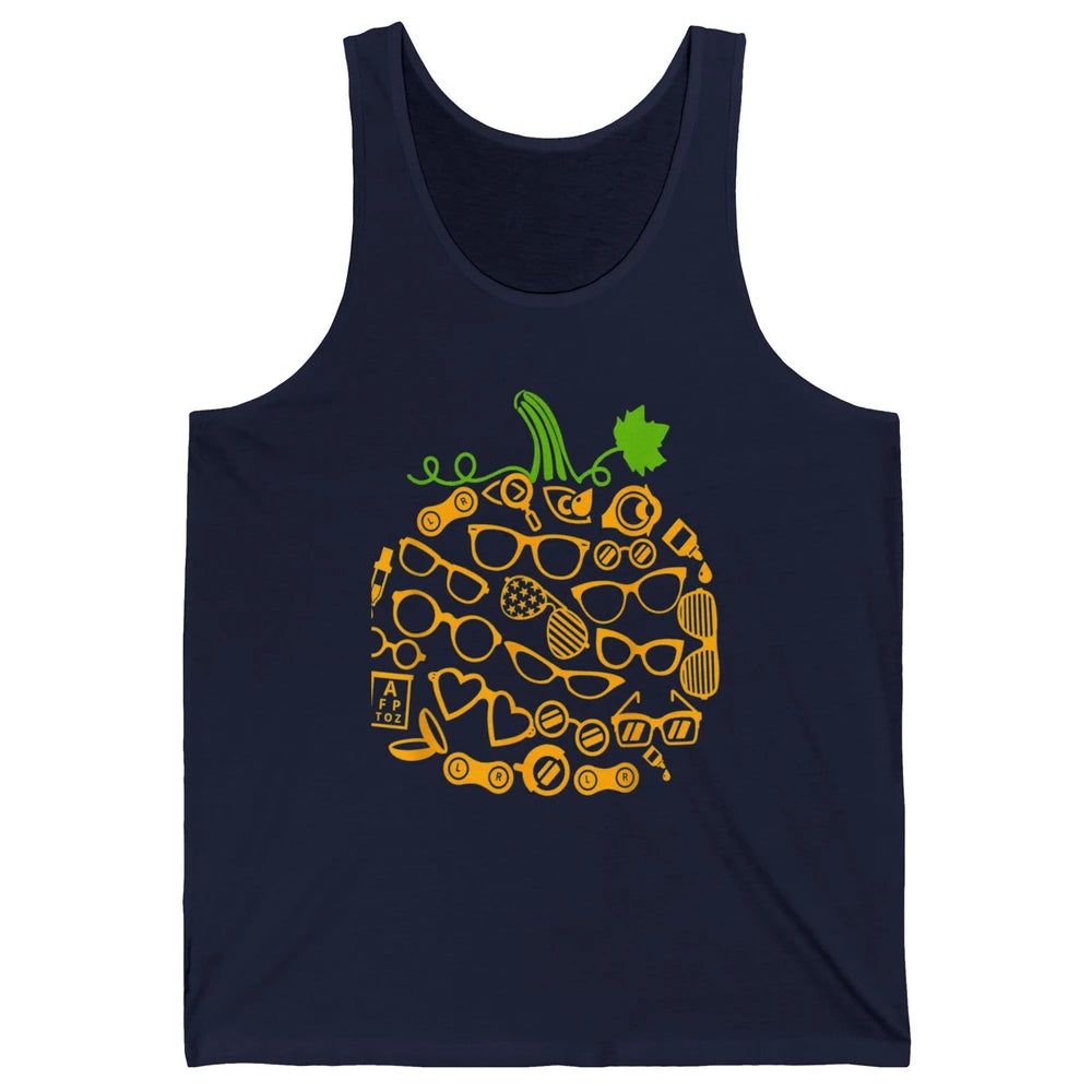 Pumpkin Glasses Optometry Optician Halloween Spooky Season Unisex Jersey Tank